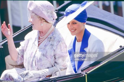 Royal Ascot Fashion - Princess Diana and the Queen Mother, Getty Images