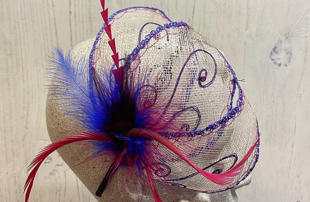 Embroidered Sinamay Fascinator