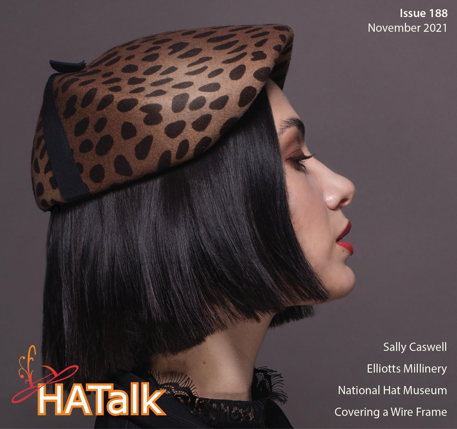 HATalk Issue 188. Cover hat by Elliotts Millinery. Image by The Portrait Kitchen.