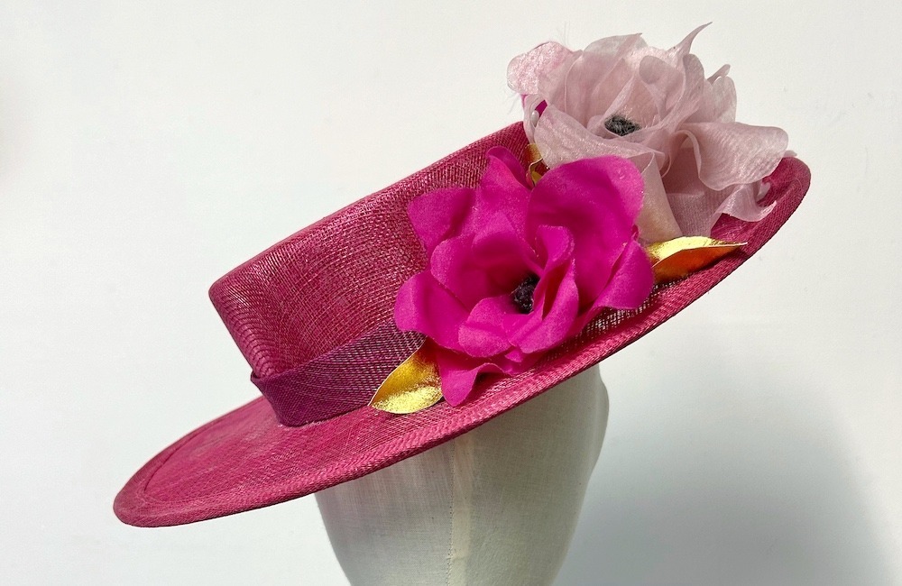 CORN HUSK FLOWERS, MILLINERY HAT MAKING SUPPLIES CRAFTS PINK