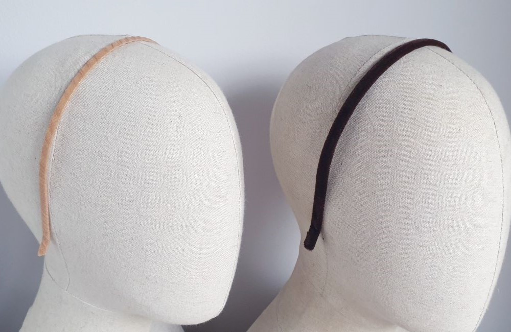 Covered wire headbands for millinery